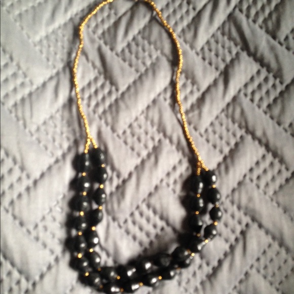 Black & Gold African Double-Strand Necklace - Picture 7 of 7